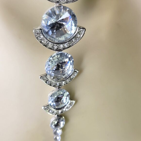 Crystal Teardrop Pendant Necklace STATEMENT Crystal Pendant Necklace - Picture 13 of 13